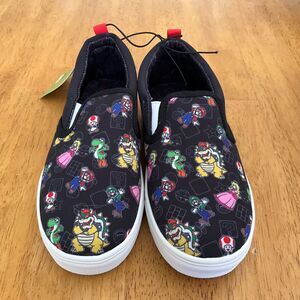 Mario Canvas Shoes for Boys Size 13 Slip On Luigi Bowser